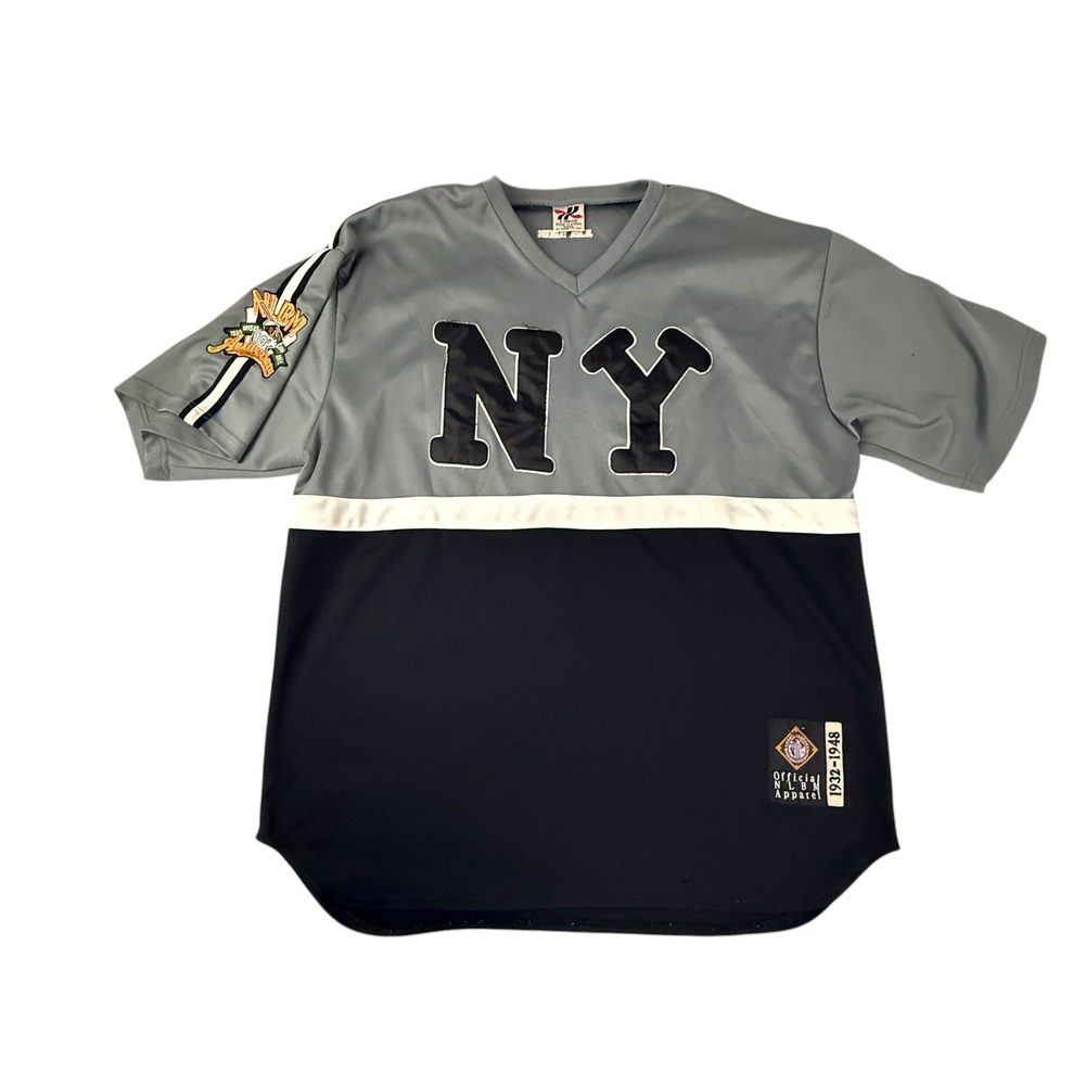 New York Black Yankees Negro Leagues NLBM Jersey Grey Black #13 Mens XXXL J-Head
